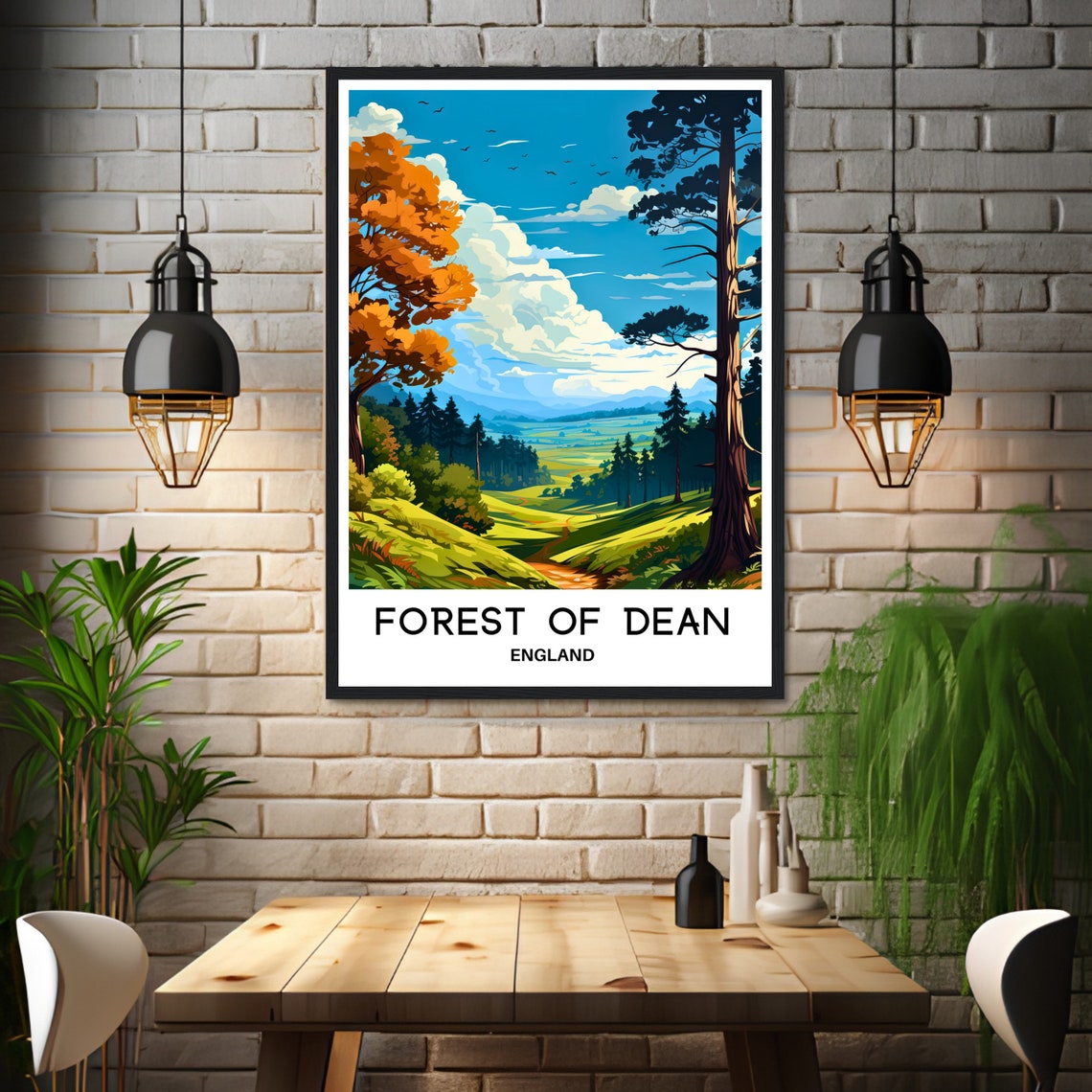 Forest Of Dean England Autumn Trees Valley Woodland Landscape Poster - Image 3