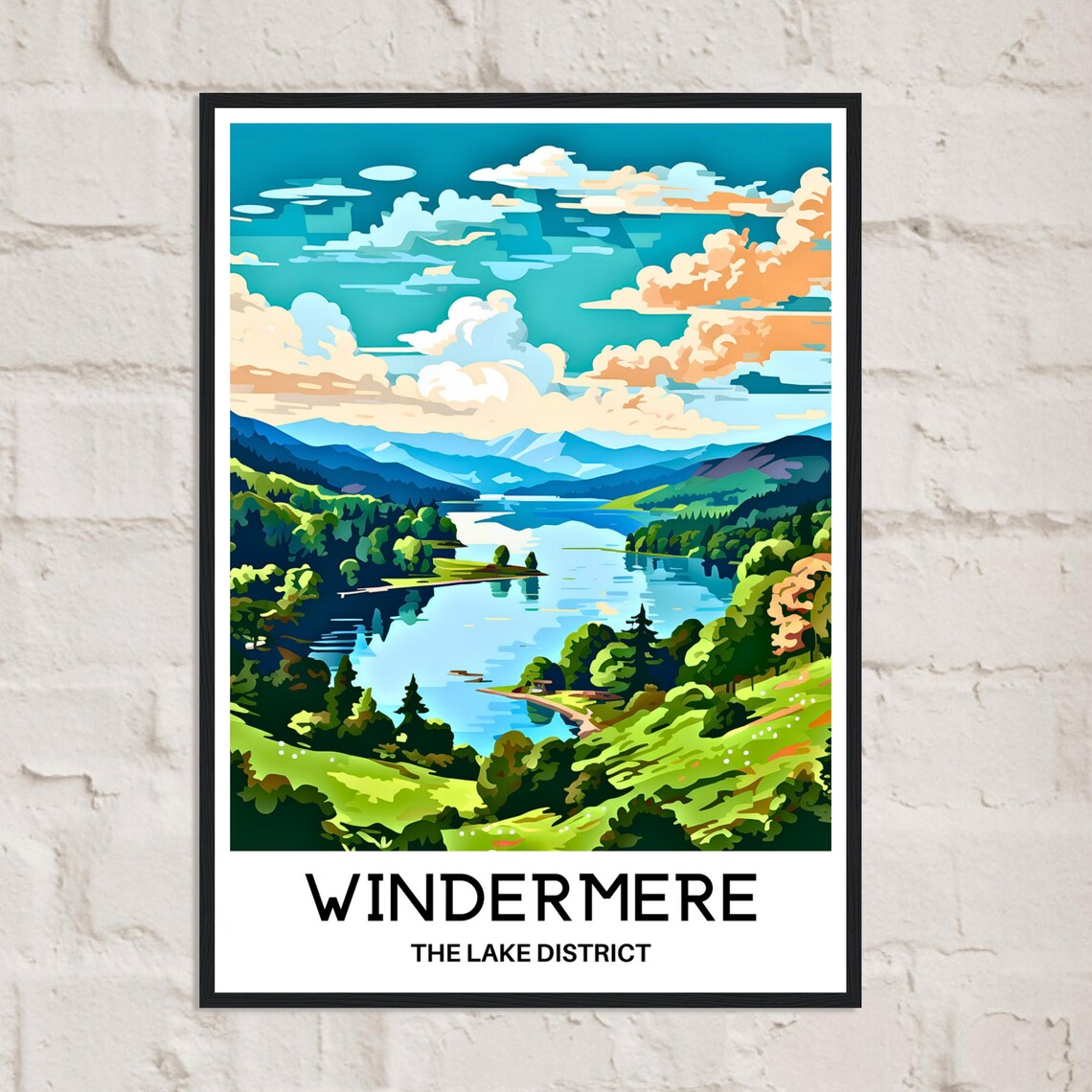 Windermere Travel Poster, Lake District Wall Art - Image 2