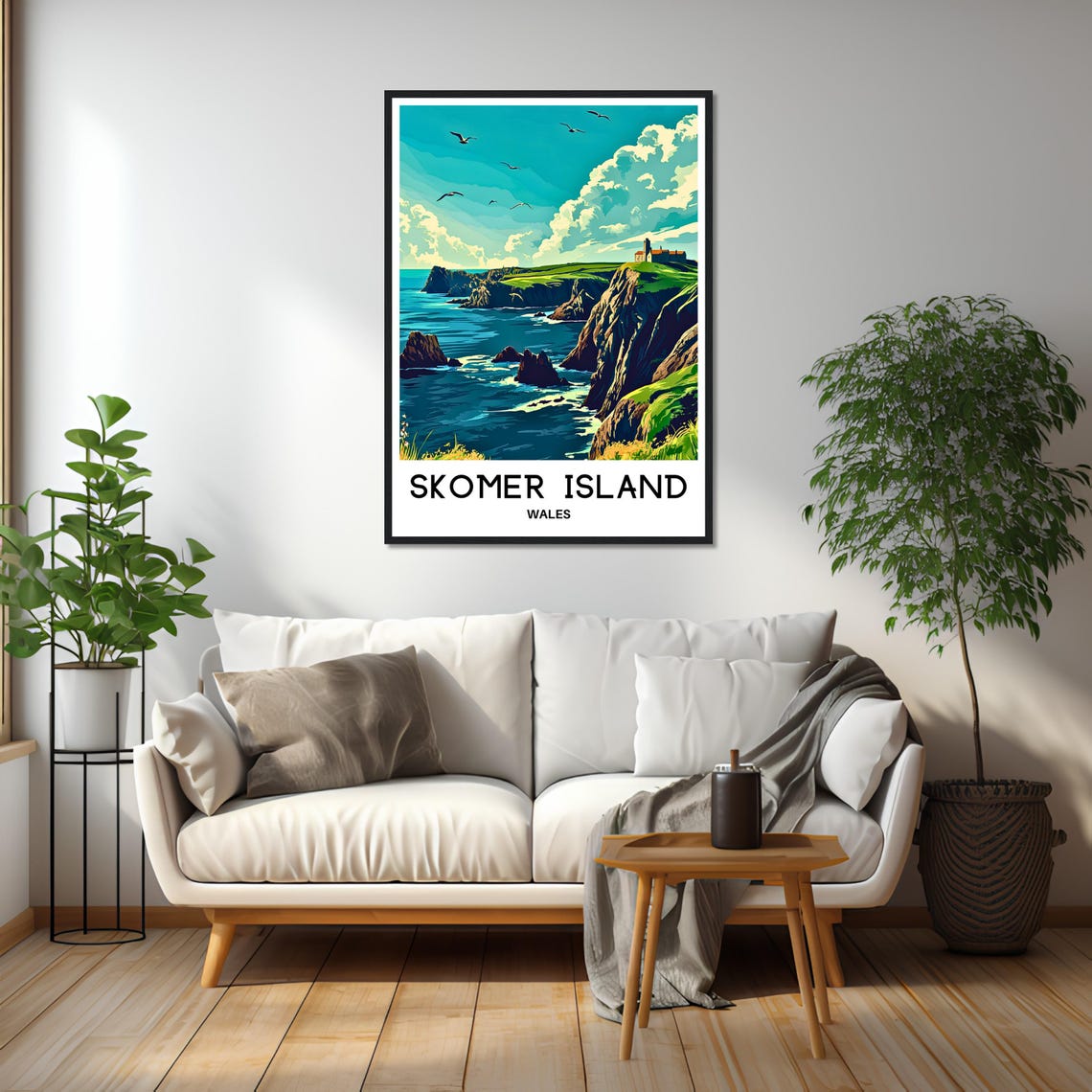 Skomer Island Wales Coastal Cliffs Seabirds Ocean View Poster - Image 2