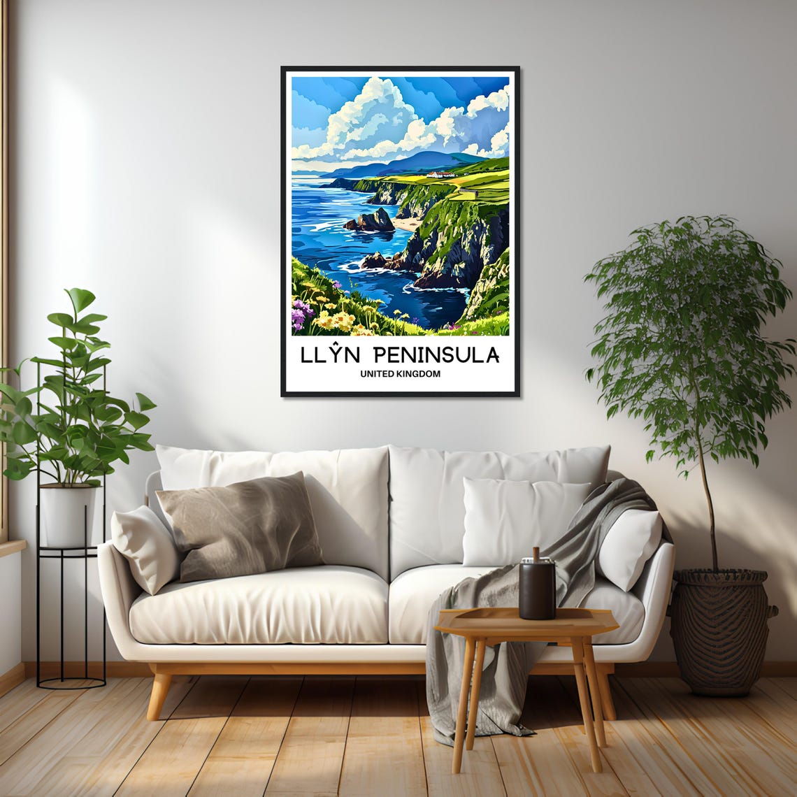Llyn Peninsula Rugged Coast Cliffs Wildflowers Wales Travel Poster - Image 2