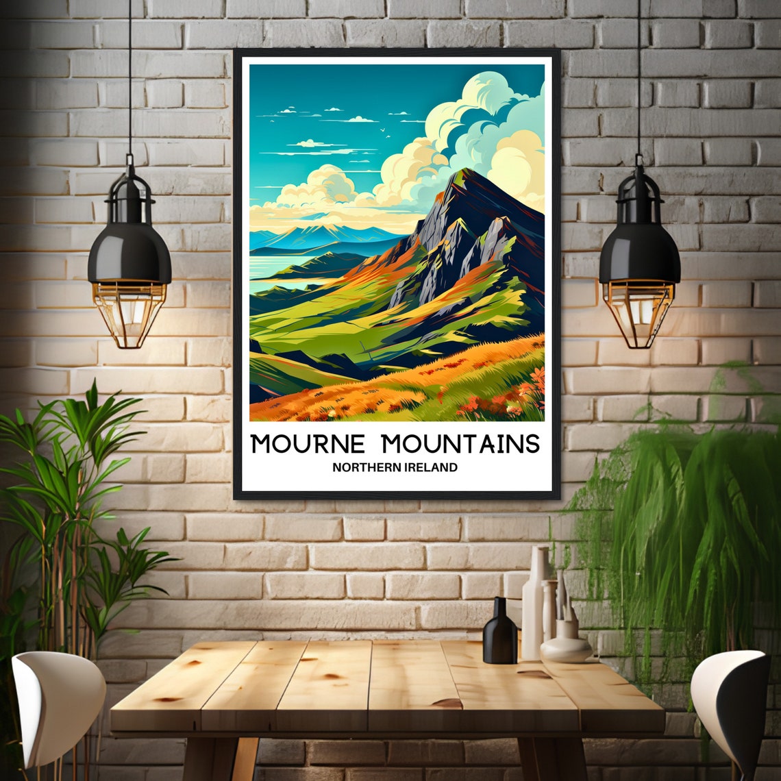 Mourne Mountains Rugged Peaks Northern Ireland Travel Poster - Image 3