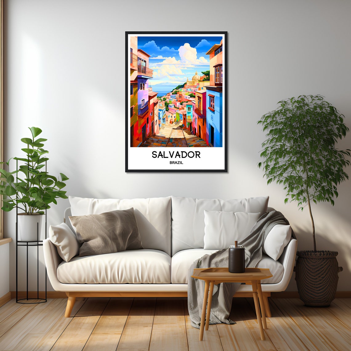 Salvador Travel Print Salvador Poster Brazilian Art Print Brazil Lover Gift Wall Hanging Art Home Office Decor Salvador Illustration - Image 2