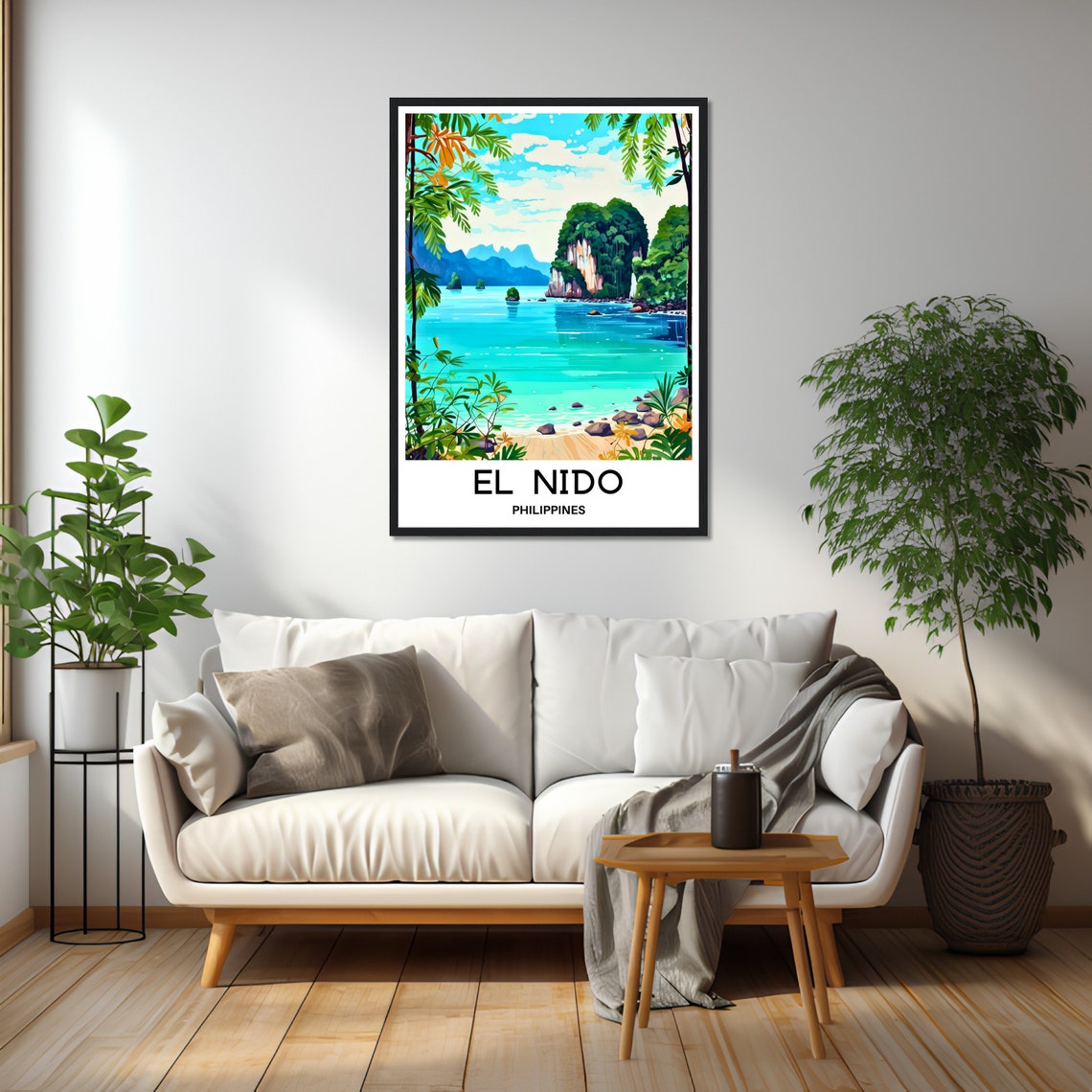 El Nido Palawan Tropical Lagoon Karst Islands Sandy Beach Poster - Image 2