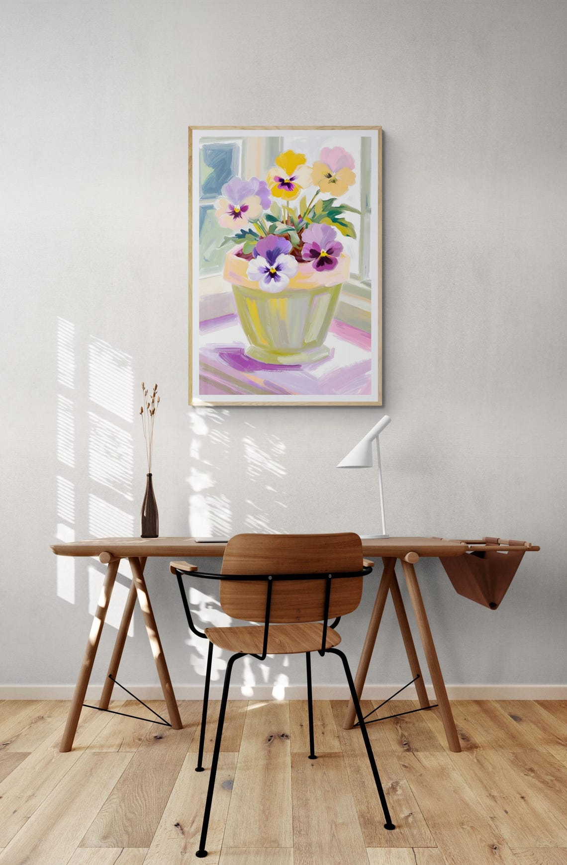 Pansy Flowers Floral Art Flower Market Art Print Abstract Painting Purple Pansy Floral Art Henri Matisse - Image 3