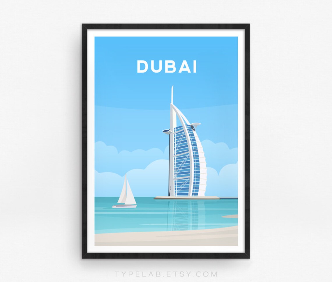 Dubai Burj Al Arab Travel Poster, United Arab Emirates - Image 2