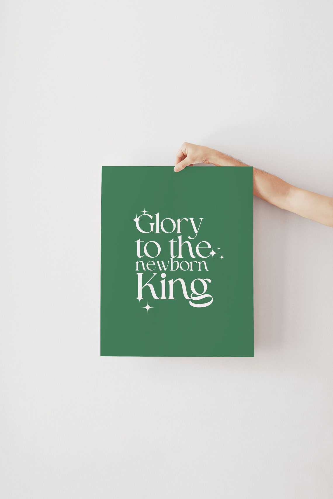 Glory To The Newborn King Sparkling Christmas Nativity Poster - Image 4