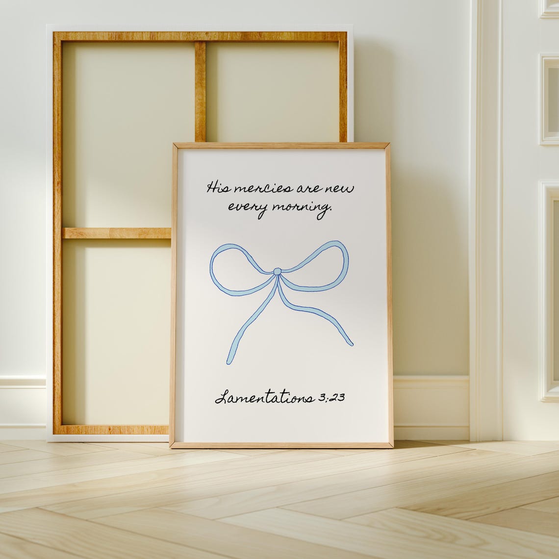 Lamentations 323 Bow Christian Wall Art Bible Verse Coquette Decor Aesthetic Quote Art Wall Art - Image 3