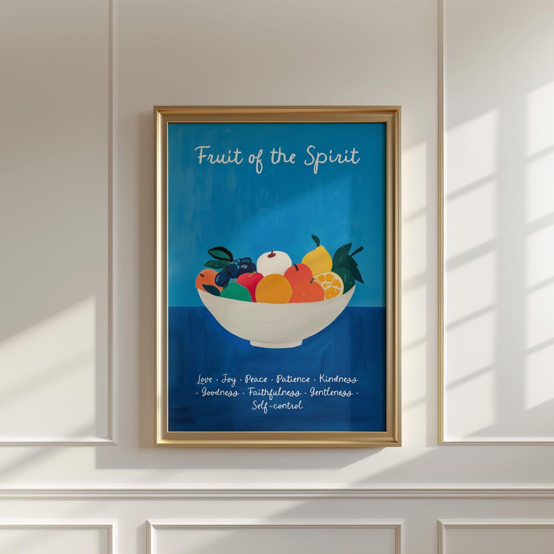 Fruit Of The Spirit Painted Fruit Bowl Colorful Kitchen Art Poster - Image 2