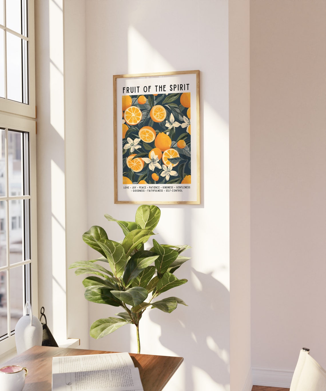 Fruit Of The Spirit Orange Citrus Botanical Bible Verse Wall Art - Image 4