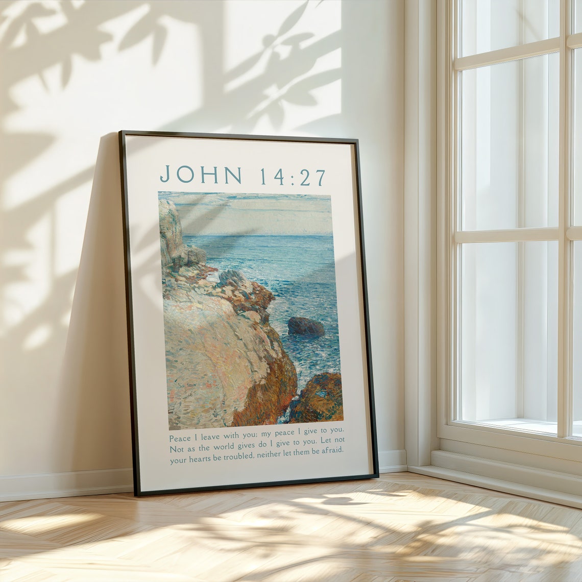 John 14 27 Peace I Leave With You Rugged Rocky Coast Poster Art - Image 3