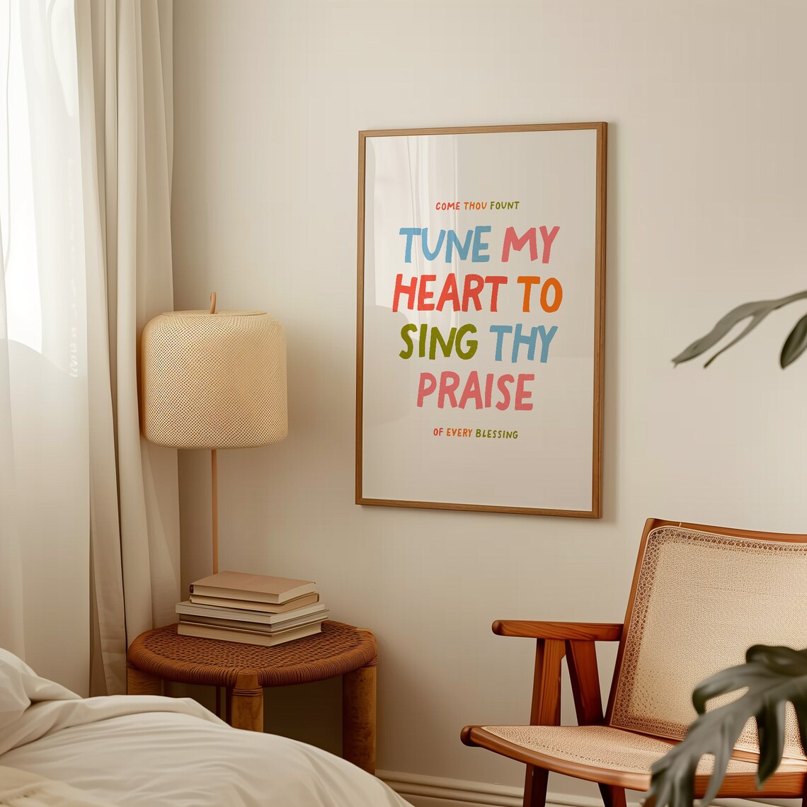 Come Thou Fount Tune My Heart To Sing Thy Praise Colorful Hymn Lyric Wall Art - Image 3