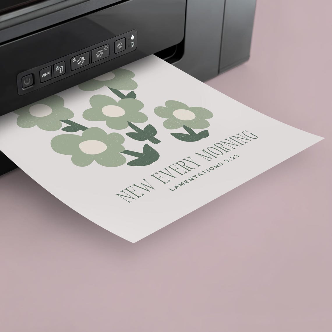 Lamentations 3:23 His Mercies New Every Morning Sage Daisy Poster - Image 4