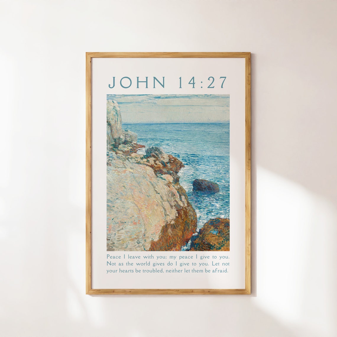 John 14 27 Peace I Leave With You Rugged Rocky Coast Poster Art - Image 4