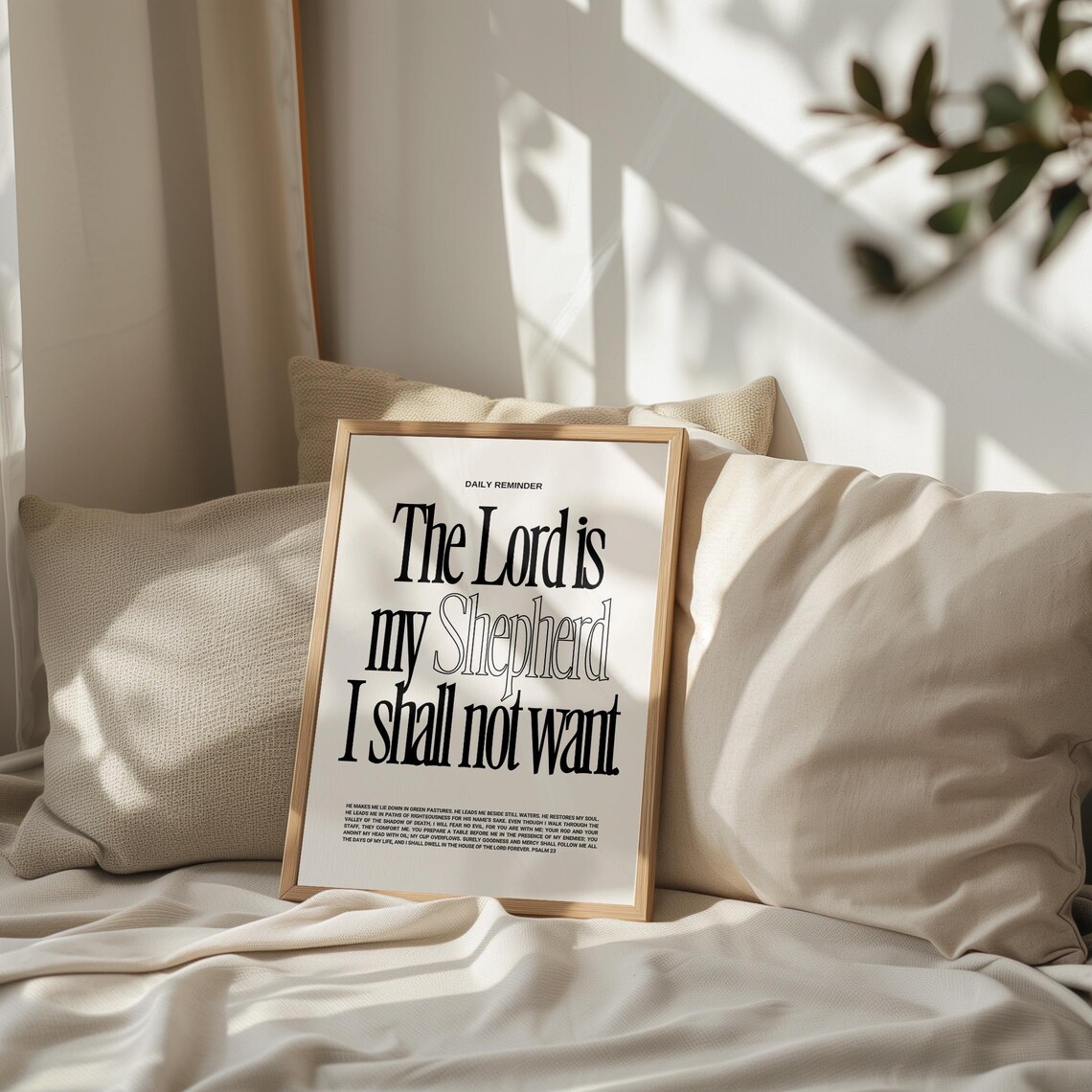 Daily Reminder The Lord Is My Shepherd I Shall Not Want Black Type Poster - Image 2