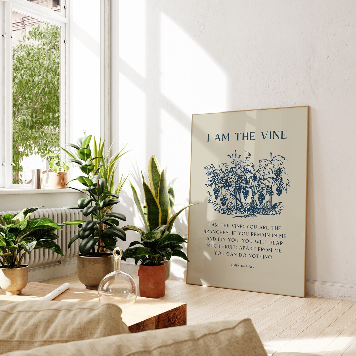 I Am The Vine Christian Bible Art Poster - Image 3