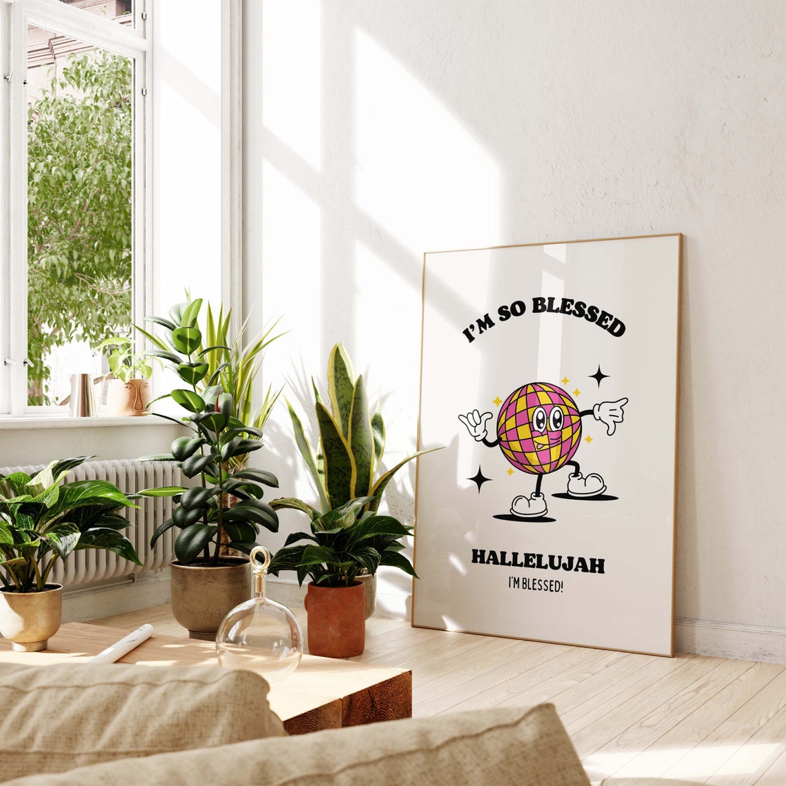 I'm So Blessed Retro Mascot Disco Ball Hallelujah Christian Poster - Image 4