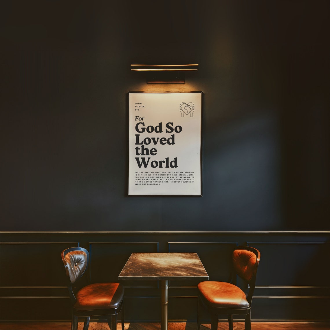 Retro John 316 Wall Art For Apartment Kitchen Wall Decor For Christian Housewarming Gift Bible Verse Poster Art - Image 3