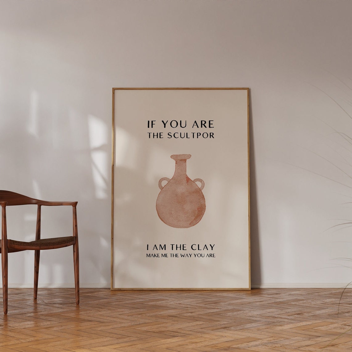 I Am the Clay Sculptor Watercolor Vessel Christian Faith Quote Poster - Image 3