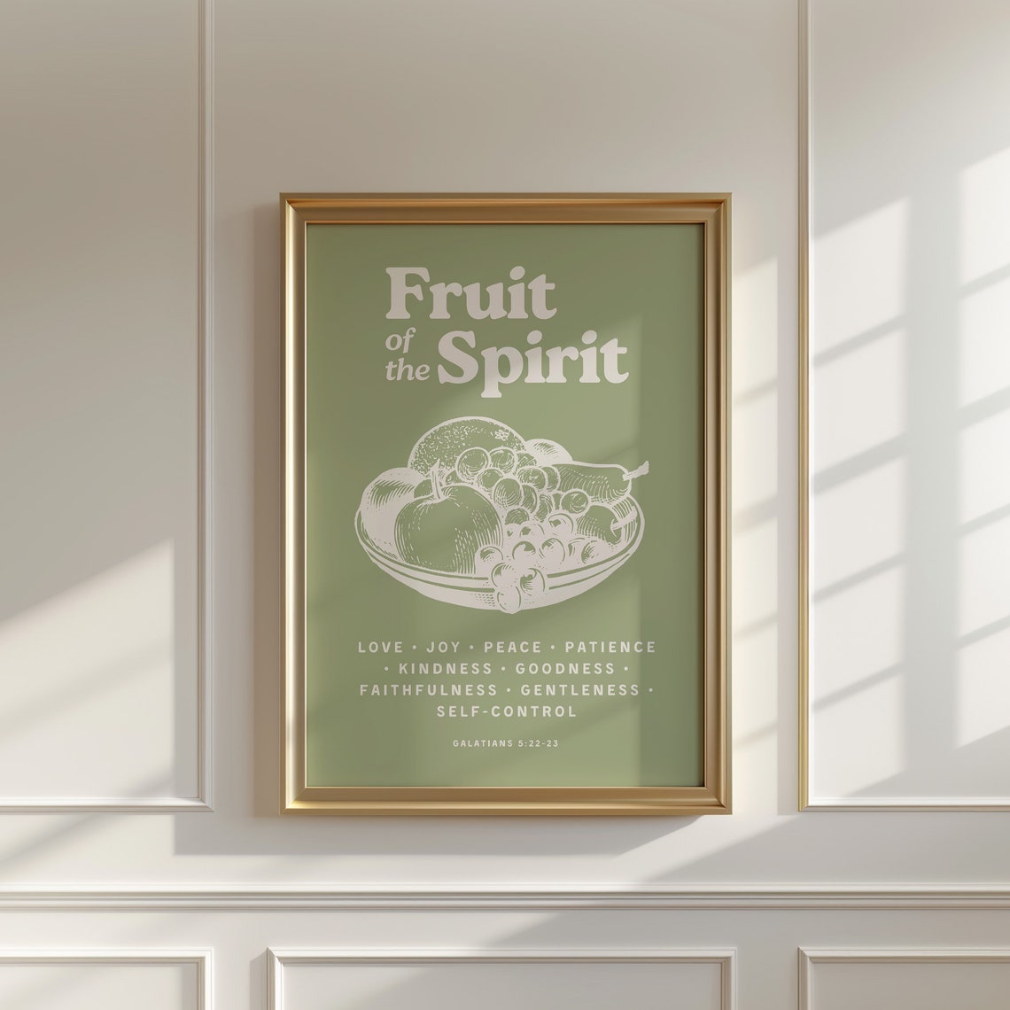 Fruit of the Spirit Galatians 5:22-23 Green Fruit Bowl Poster - Image 4