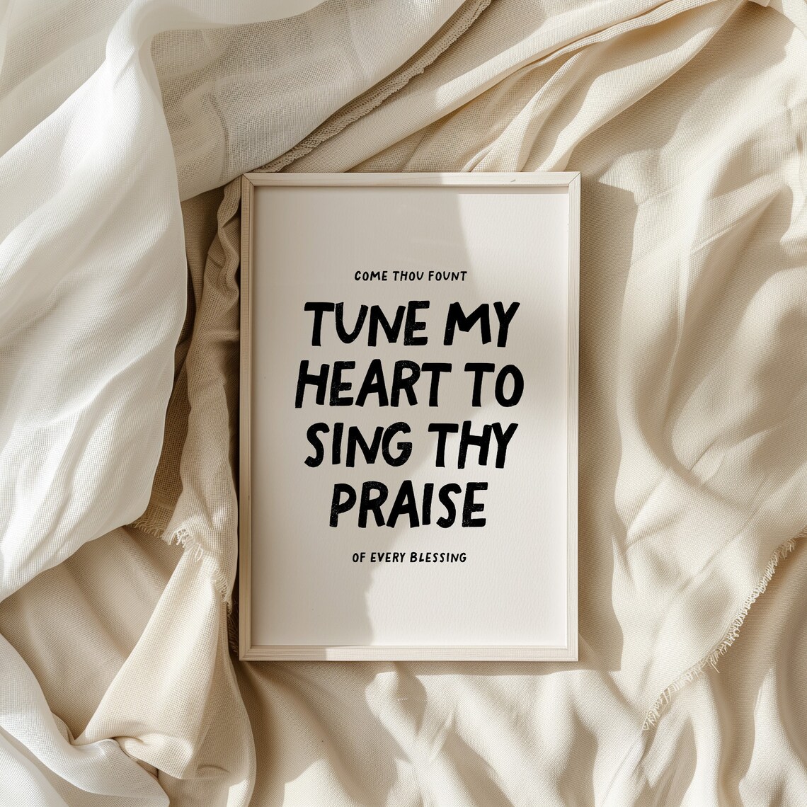 Come Thou Fount Tune My Heart To Sing Thy Praise Black Hymn Lyric Wall Art - Image 4