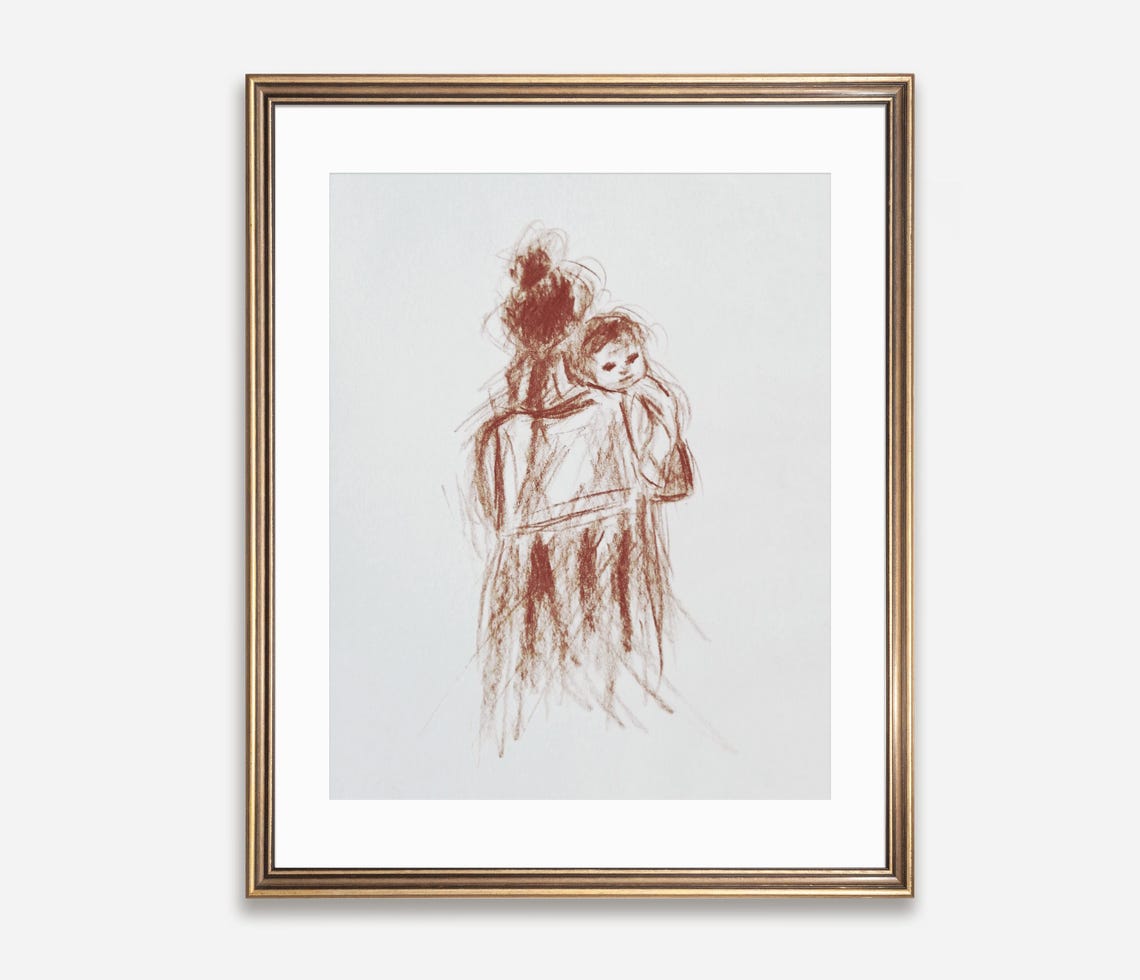 Motherhood Art Print Mother And Baby Painting Gift For New Mother Art Nursery Decor Gift For Daughter In Law Mother Art Poster Unframed