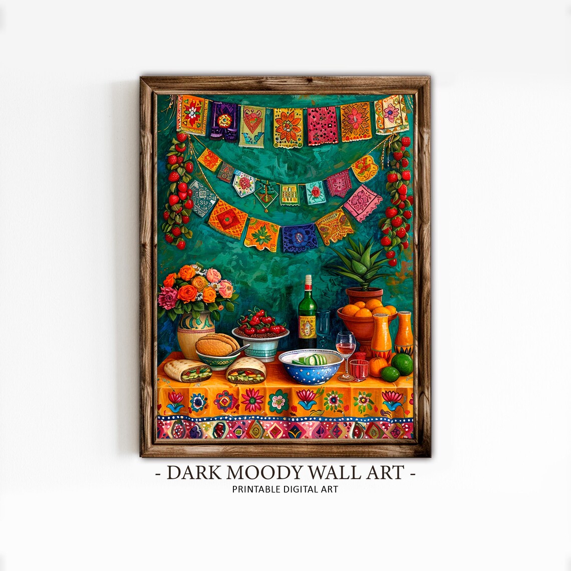 Mexican Talavera Kitchen Still Life, Folk Art Art Print