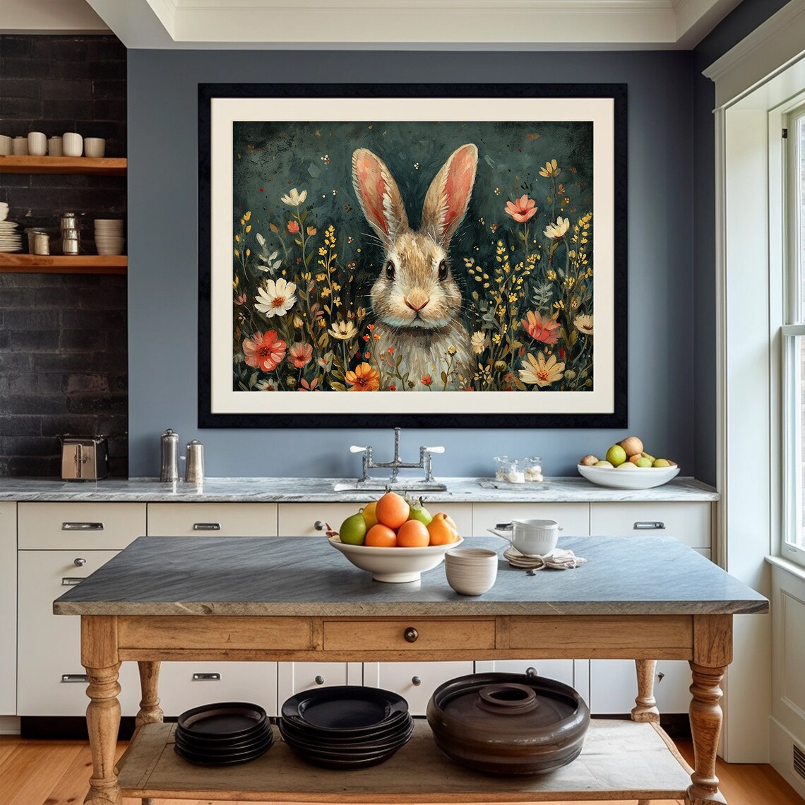 Dark Easter Bunny Art Print, Farmhouse Decor - Image 3