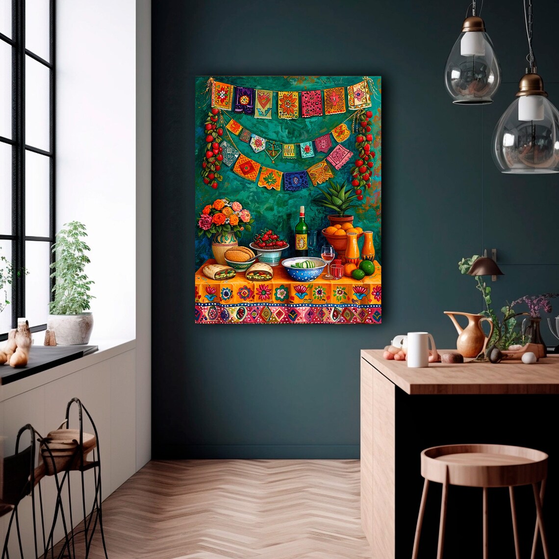 Mexican Talavera Kitchen Still Life, Folk Art Art Print - Image 2