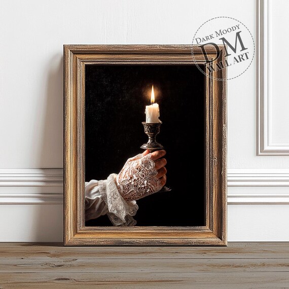 Halloween Candle Wall Art Spooky Gothic Haunted Still Life Print