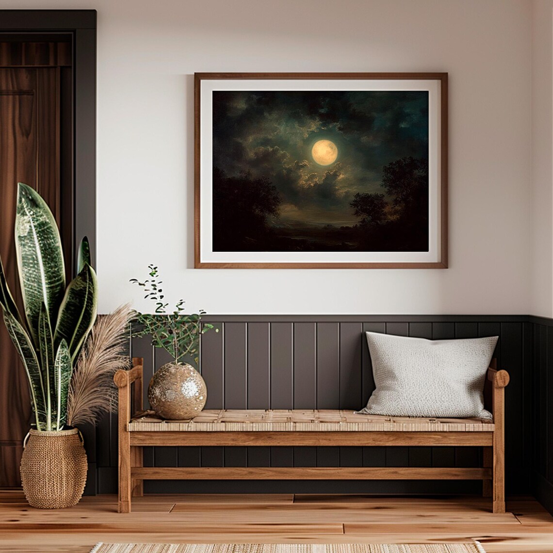 Vintage Full Moon Night Sky Art Print, Dark Academia - Image 4