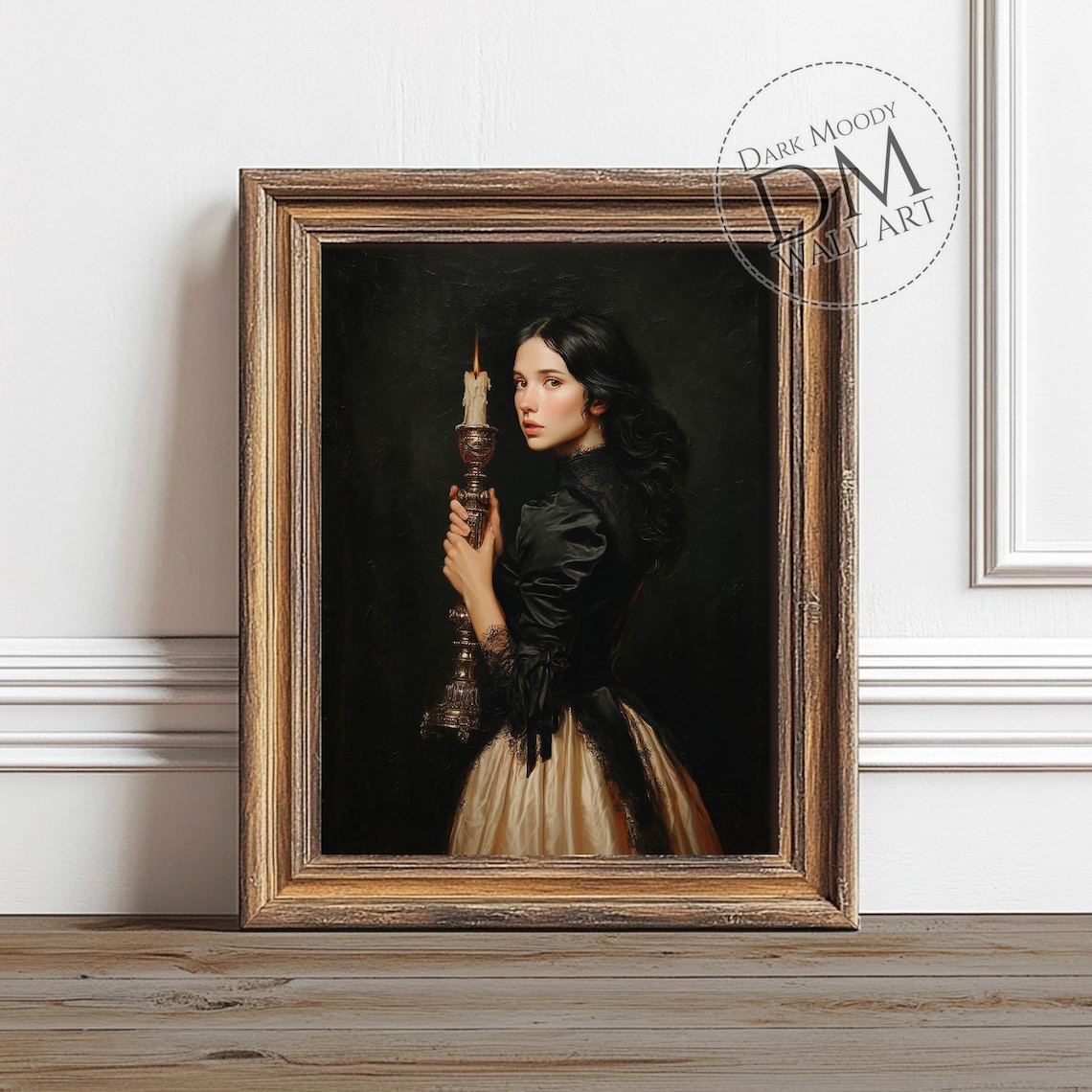 Victorian Woman With Candle Gothic Moody Portrait
