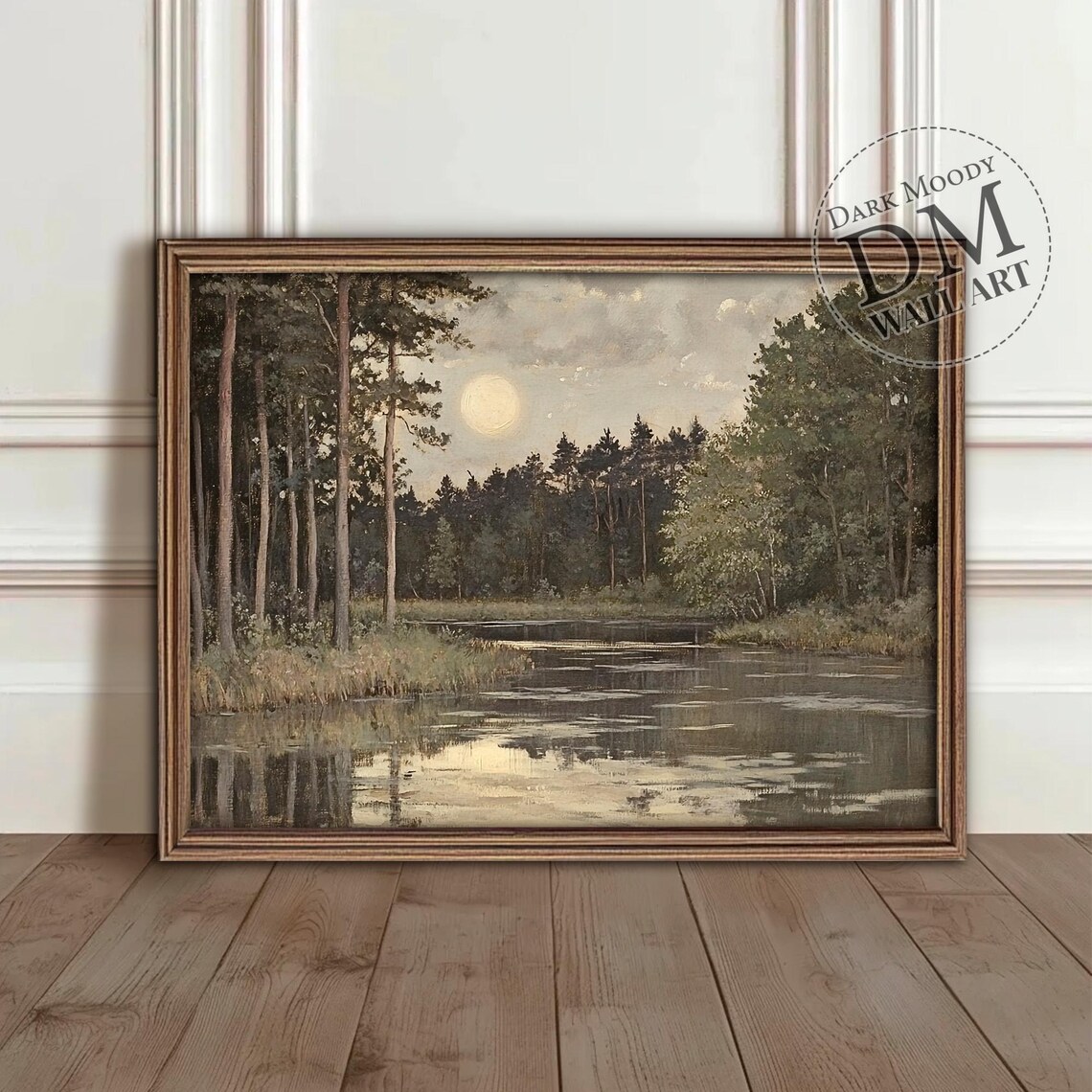 Nordic Moonlit Forest - Scandinavian Lake Landscape