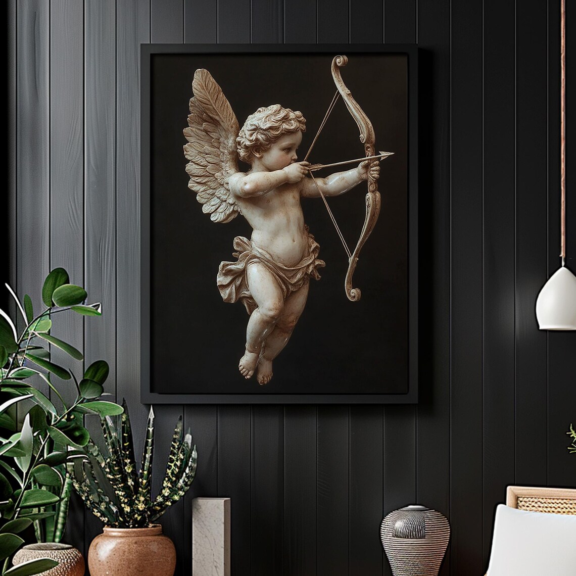 Cupid Love Print, Romantic Dark Moody Wall Art - Image 2