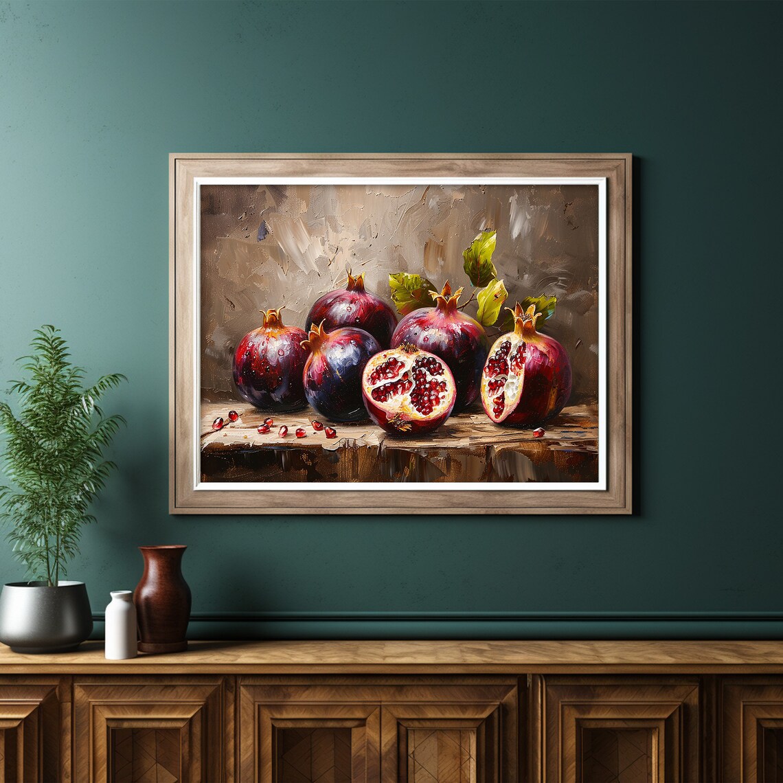 Pomegranate Art Print, Dark Moody Still Life - Image 6