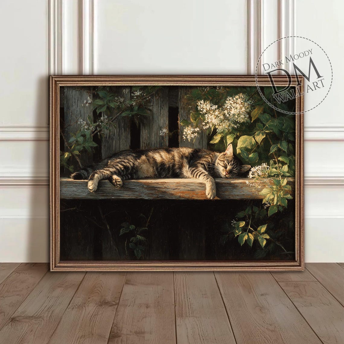 Cat Wall Art, Rustic Farmhouse Animal Print