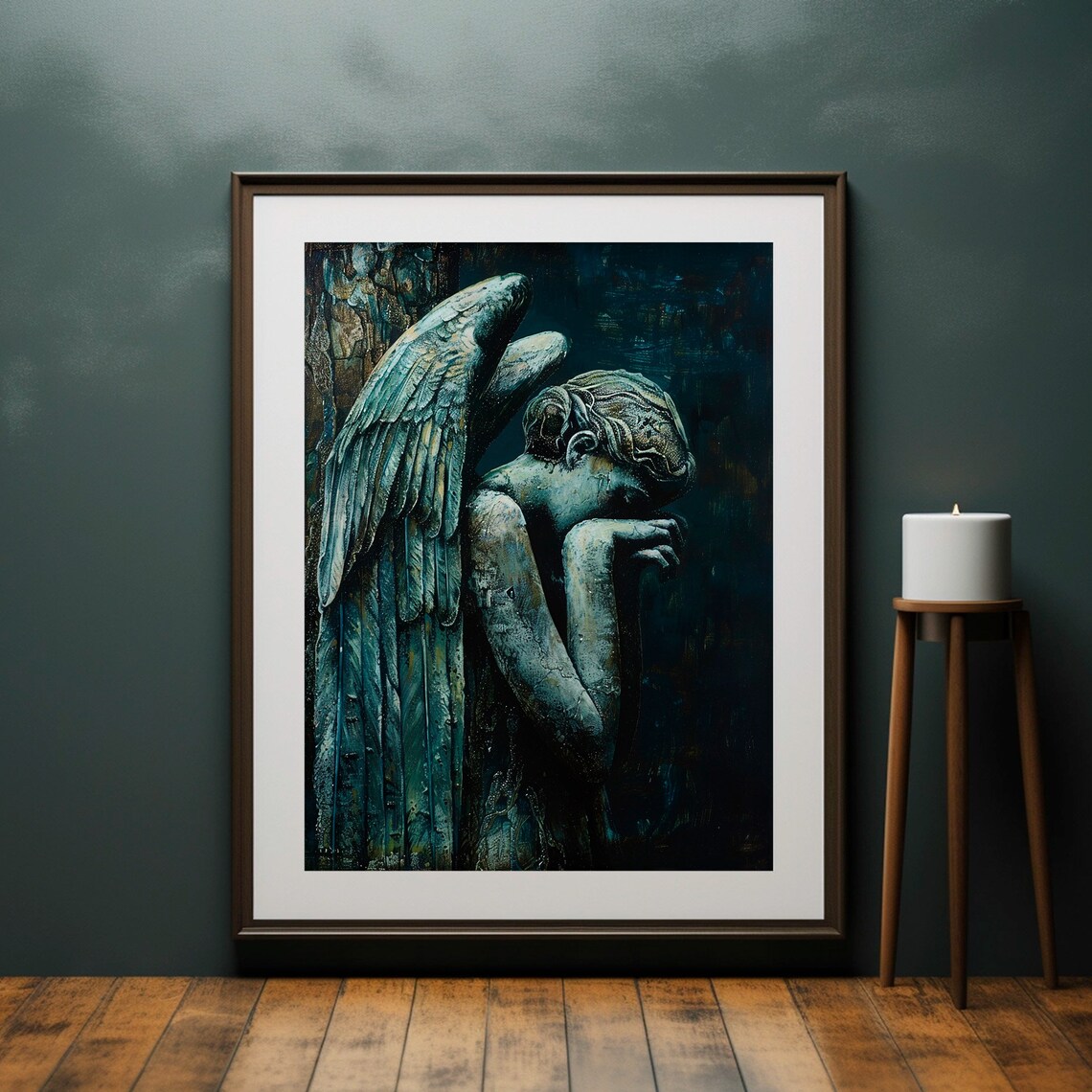 Dark Angel Art Print, Gothic Dark Academia Decor - Image 4