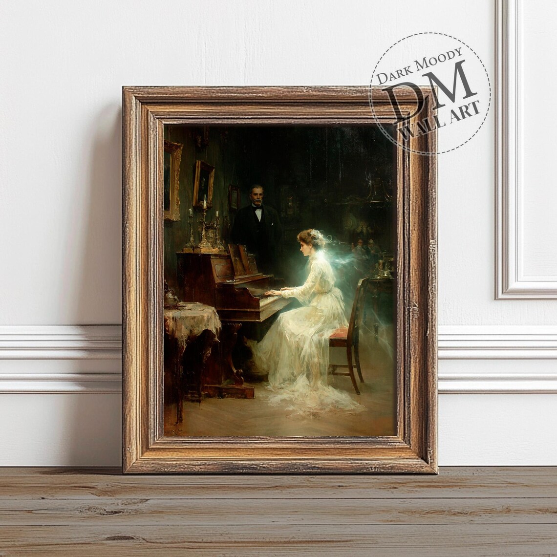 Haunted Piano Halloween Wall Art Print Victorian Portrait