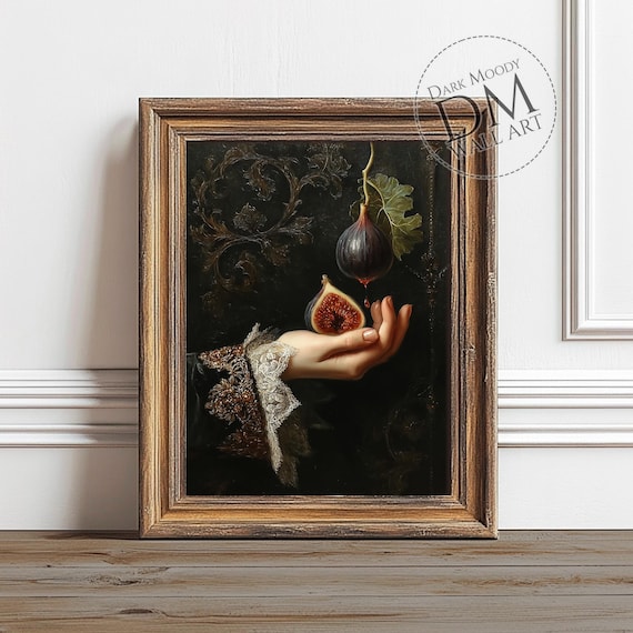 Fig Still Life Wall Art Gothic Symbolic Hand Fruit Print