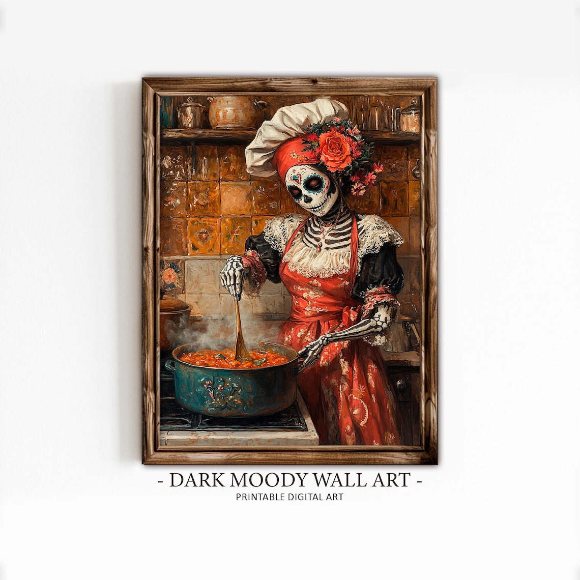Calavera Catrina Chef Dia De Los Muertos Art Print - Image 2