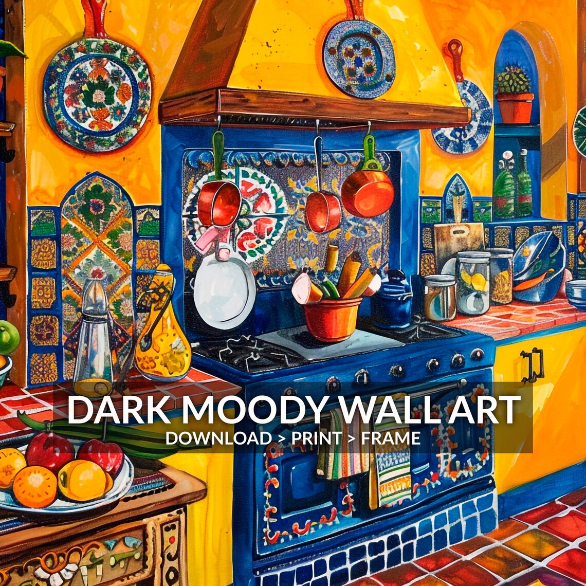 Mexican Talavera Kitchen Art Print, Folk Art - Image 6