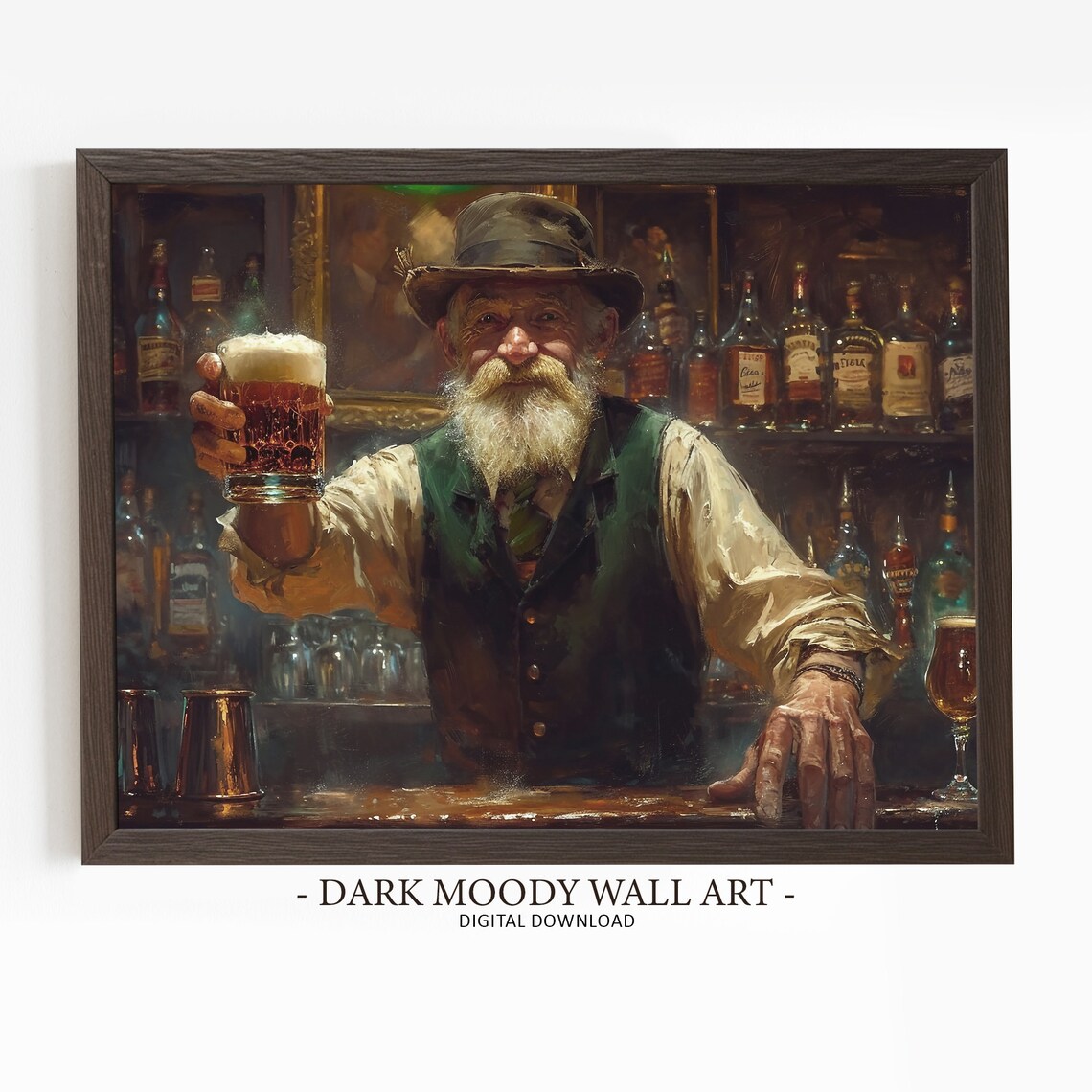 St. Patrick's Day Irish Pub Art Print, Rustic Clover