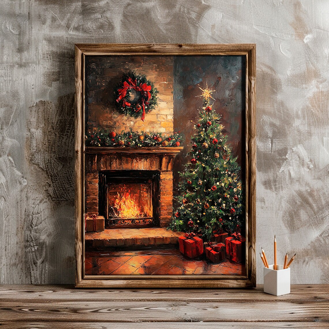 Christmas Tree Vintage Christmas Art Print - Image 6