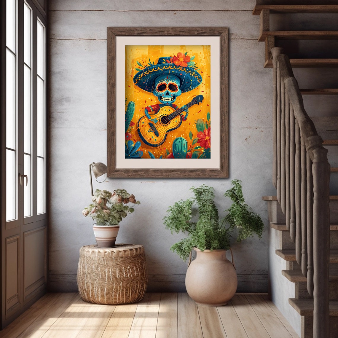Mariachi Skeleton Guitar Sombrero Dia De Los Muertos Fiesta Poster - Image 5