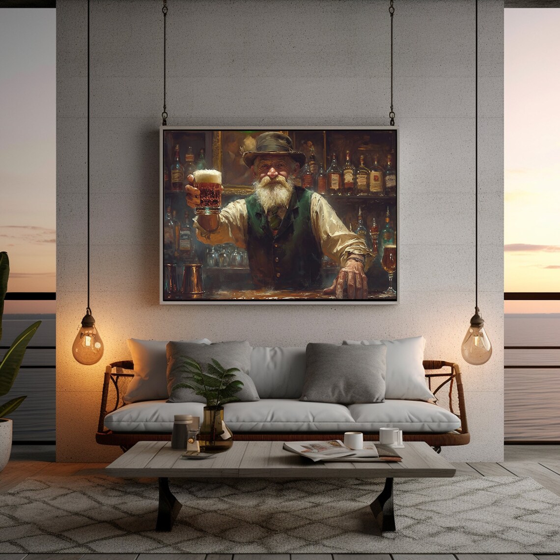 St. Patrick's Day Irish Pub Art Print, Rustic Clover - Image 3