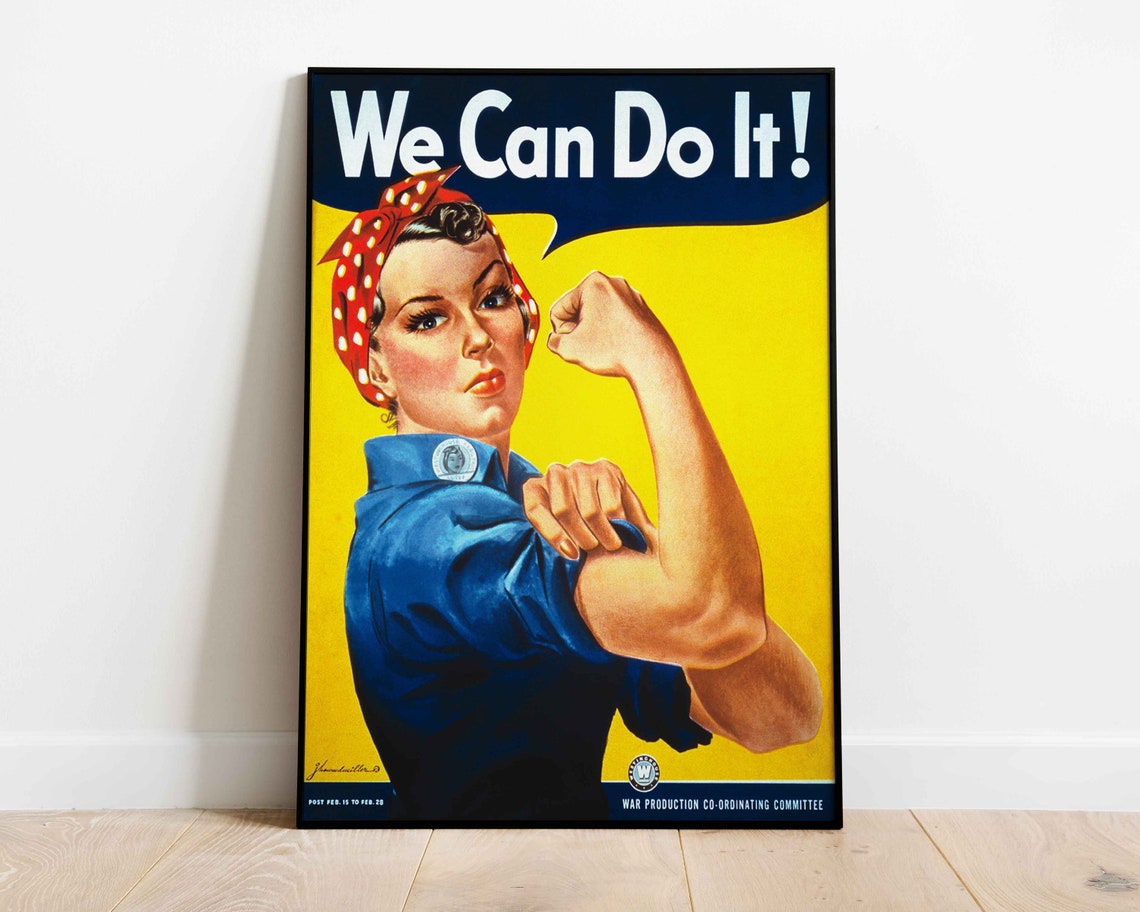 Rosie the Riveter We Can Do It Vintage War Production Poster