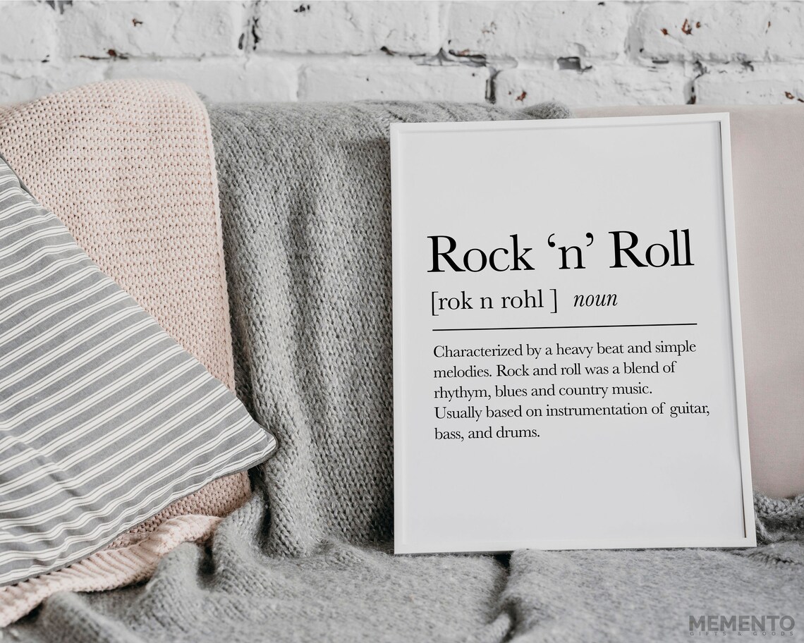 Rock n Roll Dictionary Definition Music Lover Noun Quote Poster - Image 2