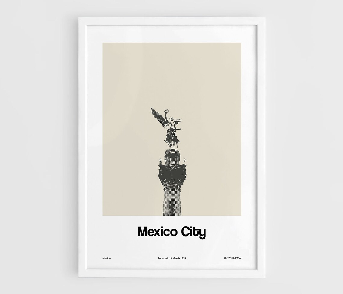 Mexico City Minimalist Travel Poster, Independence Monument