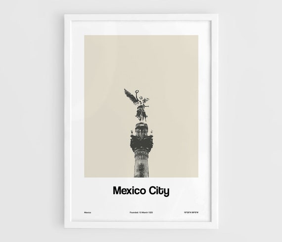 Mexico City Minimalist Travel Poster, Independence Monument