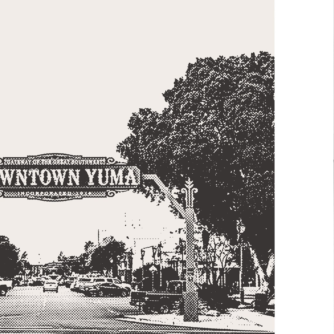 Downtown Yuma Arizona, Minimalist City Art Print - Image 2