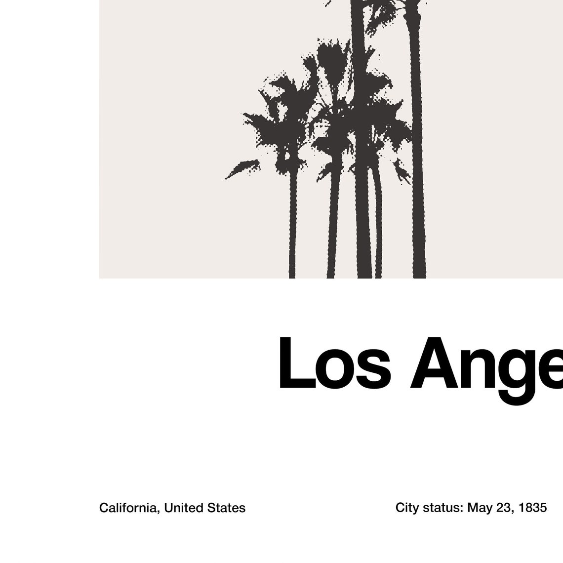 Los Angeles Palms Poster Los Angeles Palm Trees Print Los Angeles California Travel Photo La Palms Wall Art Minimalist Custom City Print - Image 3